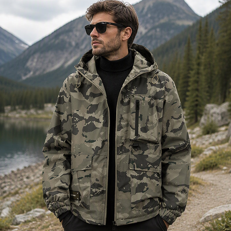 Men's Stylish Camouflage Hooded Jacket