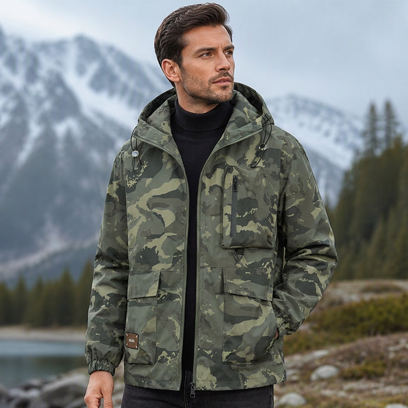 Men's Stylish Camouflage Hooded Jacket