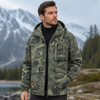 Men's Stylish Camouflage Hooded Jacket