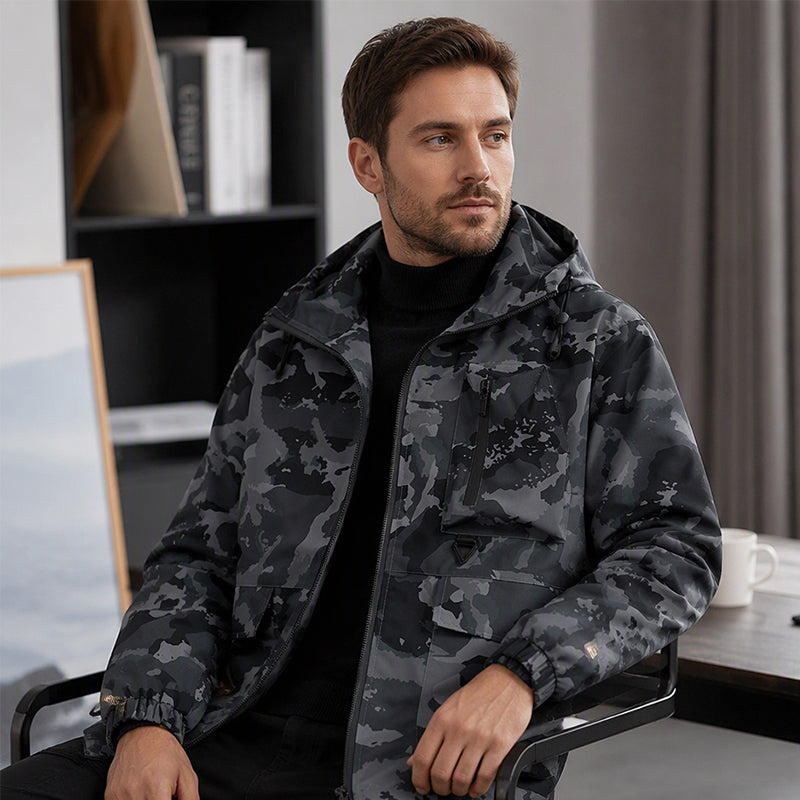 Men's Stylish Camouflage Hooded Jacket