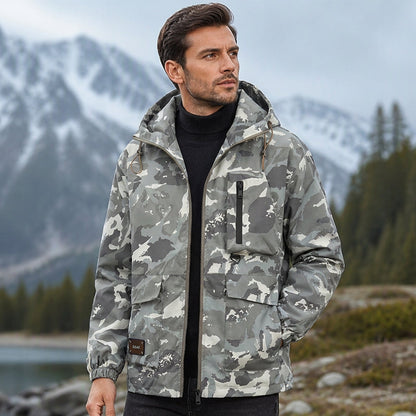 Men's Stylish Camouflage Hooded Jacket