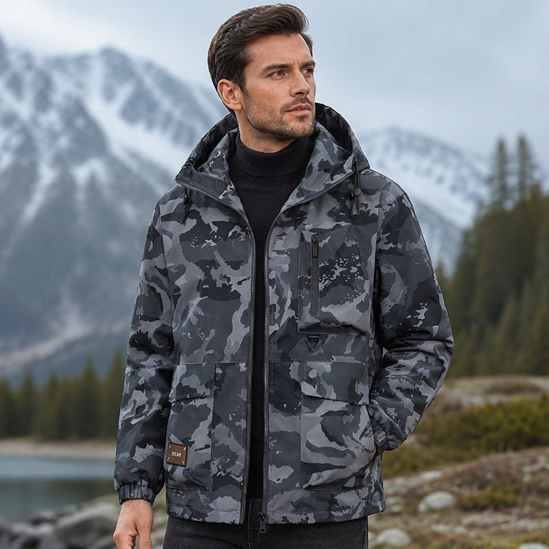 Men's Stylish Camouflage Hooded Jacket