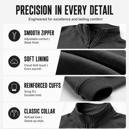 Men's Quarter-Zip Stand Collar Pullover