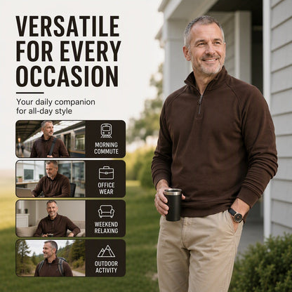 Men's Quarter-Zip Stand Collar Pullover
