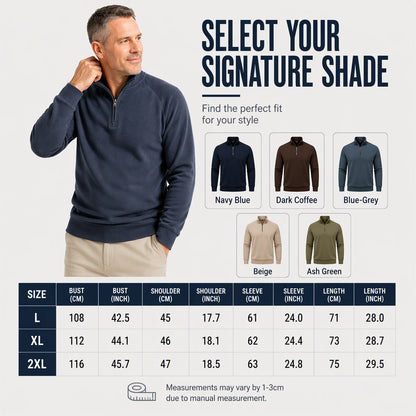 Men's Quarter-Zip Stand Collar Pullover