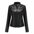 Women's Faux Leather Biker Lightweight Short Motorcycle Coat for Spring and Autumn