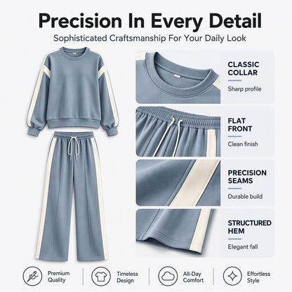 Women's Crewneck Sweatshirt & Wide-Leg Pants Set