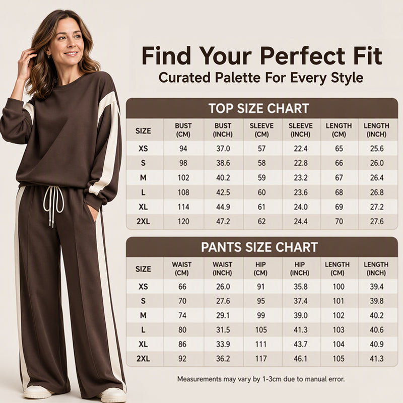 Women's Crewneck Sweatshirt & Wide-Leg Pants Set