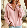 🧥 Cozy Chic Loose Zip-Up Hooded Knit Cardigan Coat – S to 3XL
