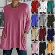 👕 Effortless Flared Hem Long-Sleeve Tunic with Pockets – S to 5XL