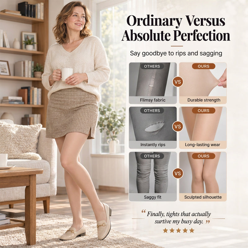 Indestructible Run-Free Sheer Tights – Tear-Resistant & Tummy-Control (Anti-Snag)