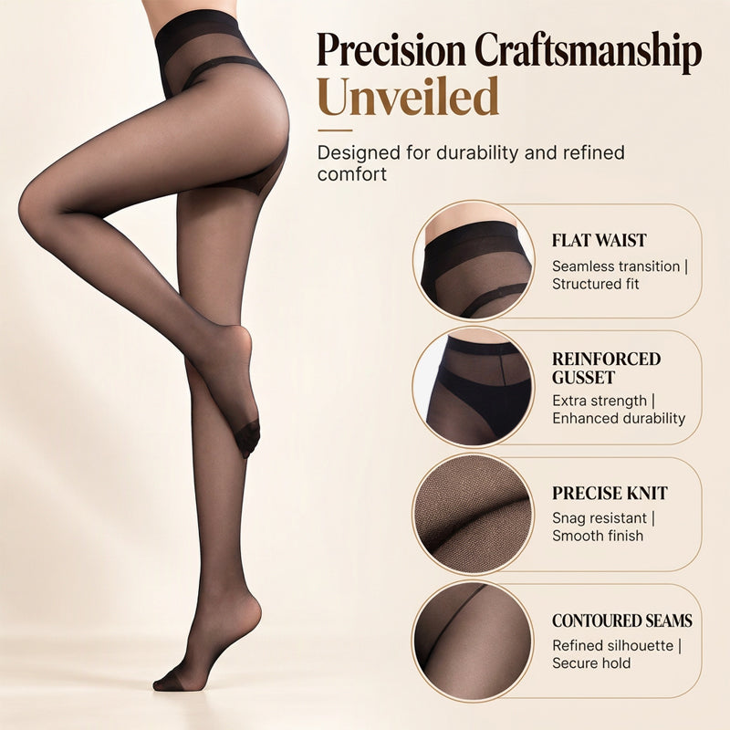 Indestructible Run-Free Sheer Tights – Tear-Resistant & Tummy-Control (Anti-Snag)