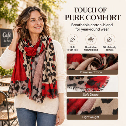 Versatile Lightweight Leopard Print Shawl Scarf