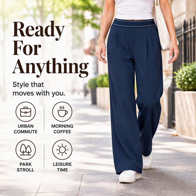 Women's Lightweight High-Waist Wide-Leg Pants