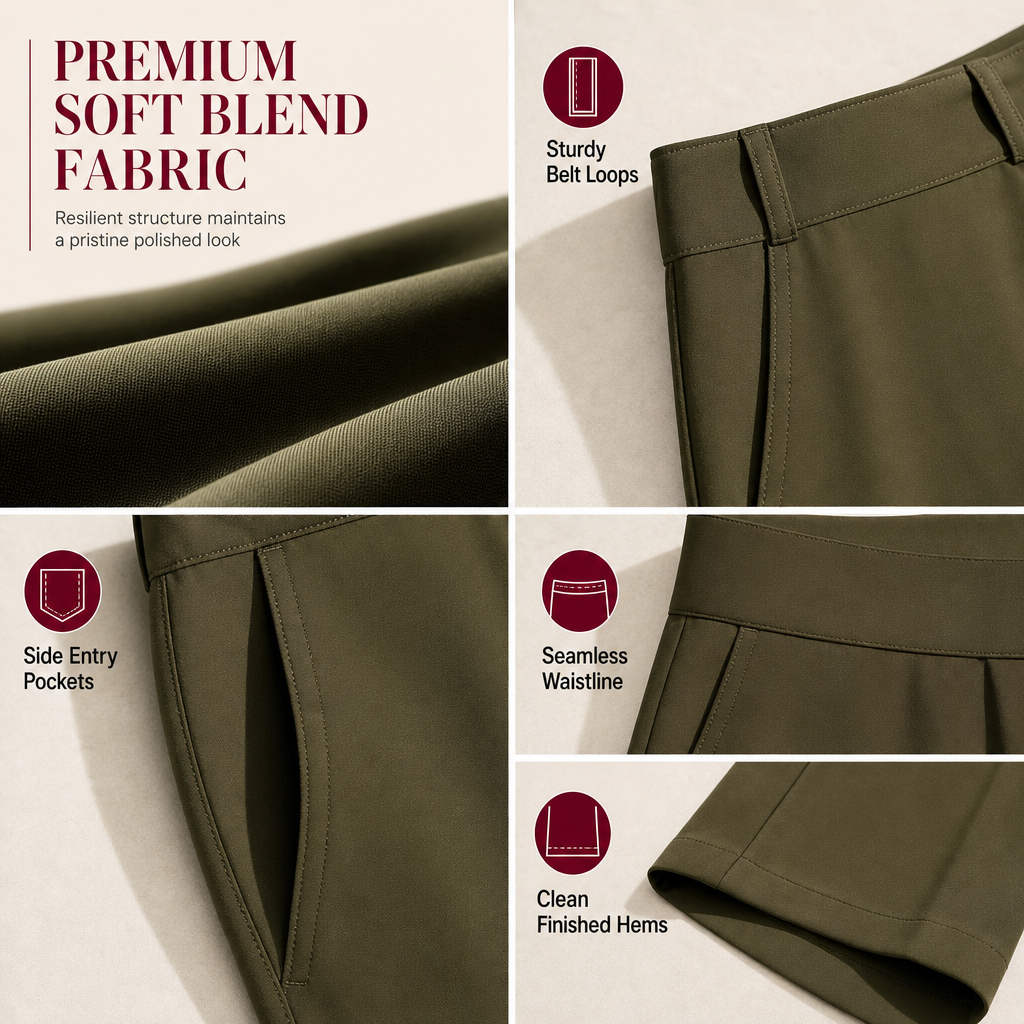 👖 High-Waisted Flowing Wide-Leg Suit Pants – Crease-Resistant Drape | S to 2XL