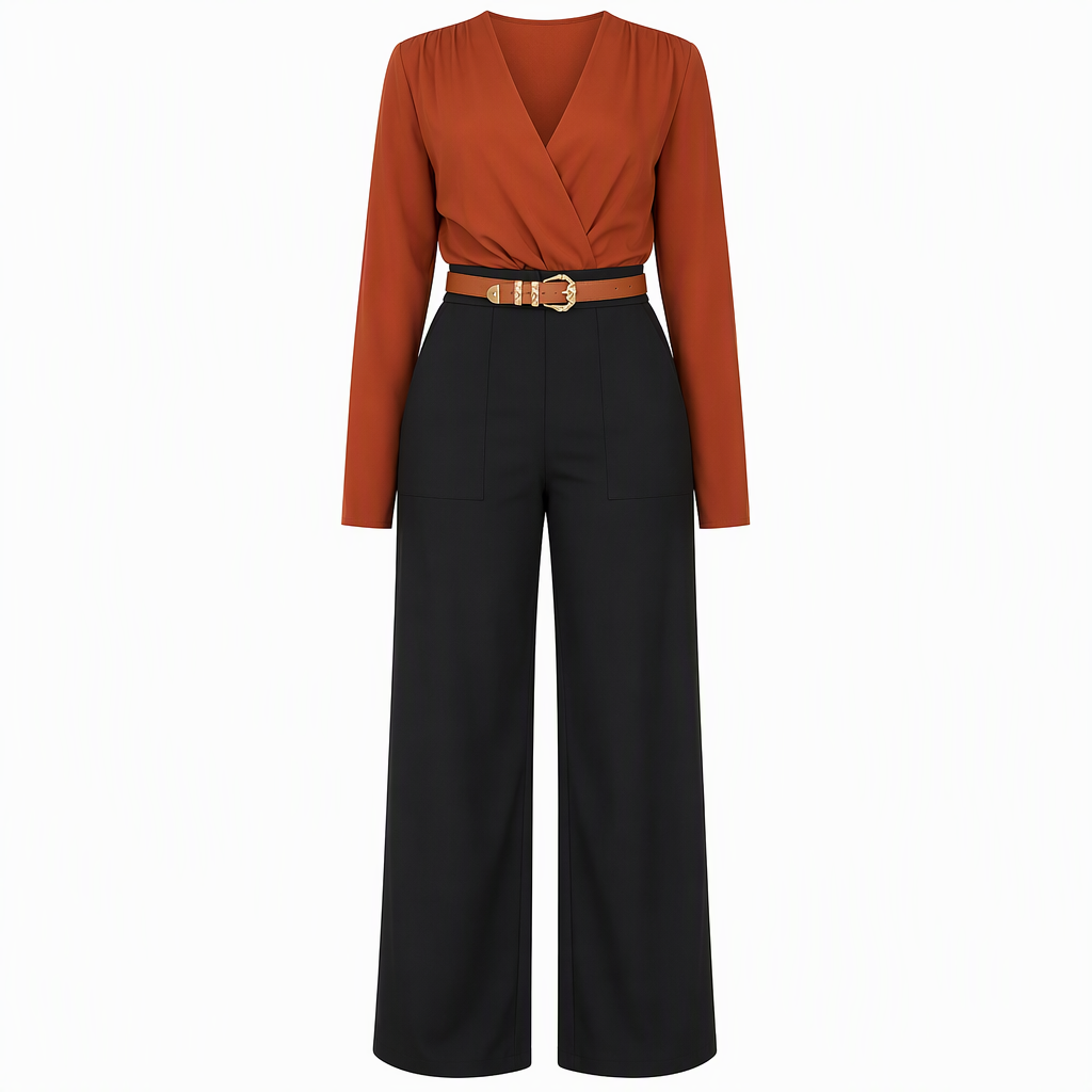 👖 High-Waisted Flowing Wide-Leg Suit Pants – Crease-Resistant Drape | S to 2XL