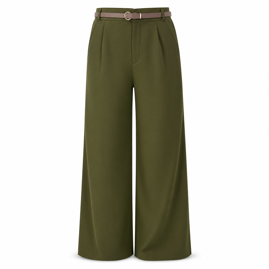 👖 High-Waisted Flowing Wide-Leg Suit Pants – Crease-Resistant Drape | S to 2XL