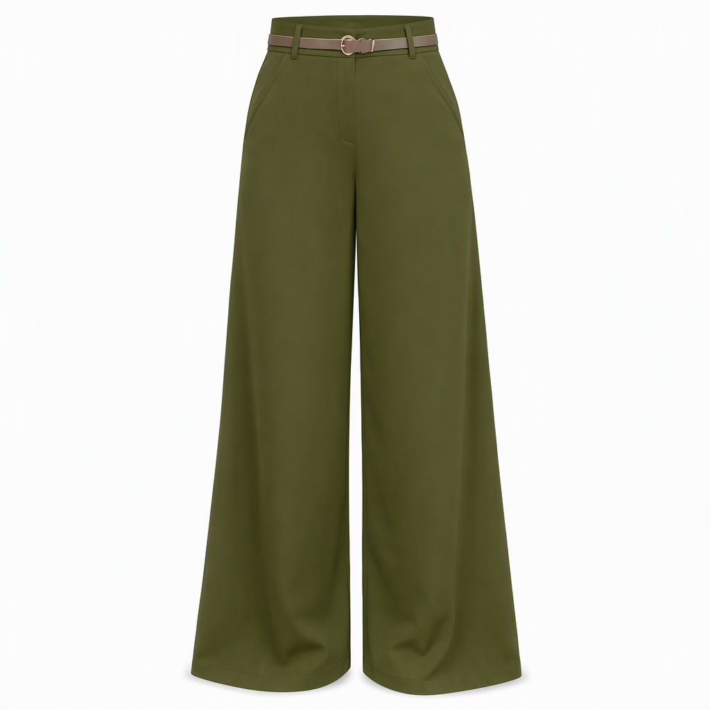 👖 High-Waisted Flowing Wide-Leg Suit Pants – Crease-Resistant Drape | S to 2XL