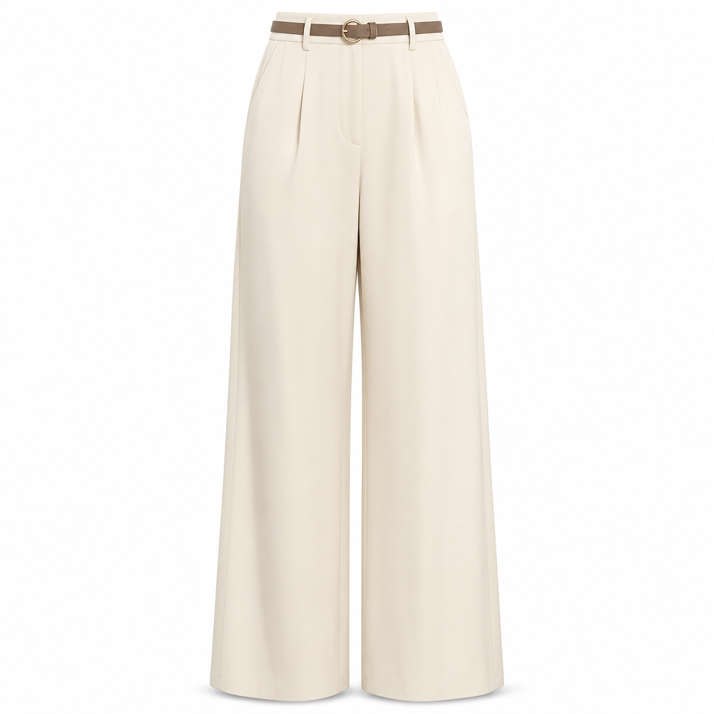 👖 High-Waisted Flowing Wide-Leg Suit Pants – Crease-Resistant Drape | S to 2XL