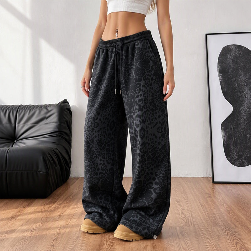 💖Black Friday Mega Deal – 50% off!💖 🐆Women's Casual Leopard Print Wide Leg Sweatpants