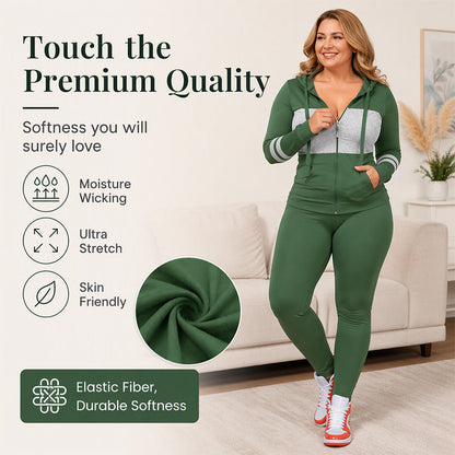 Women's Hooded Sweatshirt & Pants 2-Piece Set