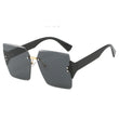 Frameless Square Oversized Sunglasses – Gradient UV400 HD Lenses & Ultralight Metal Temples | Universal Fit