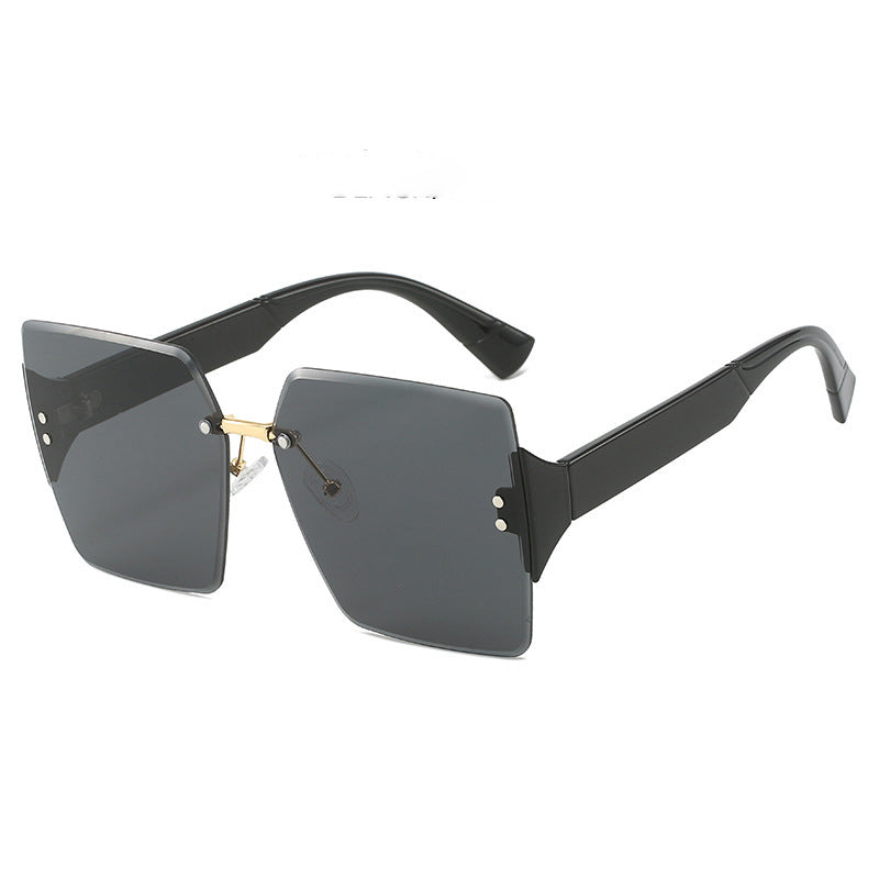 Frameless Square Oversized Sunglasses – Gradient UV400 HD Lenses & Ultralight Metal Temples | Universal Fit