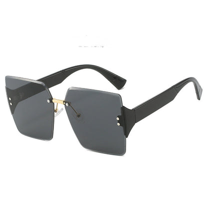 Frameless Square Oversized Sunglasses – Gradient UV400 HD Lenses & Ultralight Metal Temples | Universal Fit