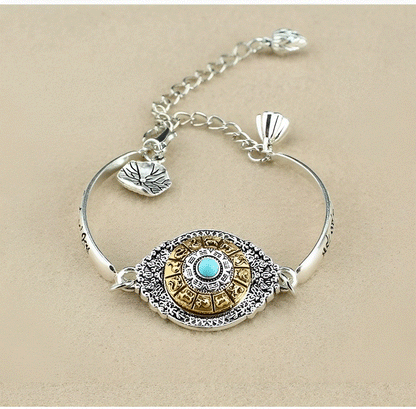 Obrotowa bransoletka Lotus z sześcioma znakami